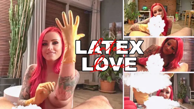 Latex Love, Geiler Handjob mit Latexhandschuhen
